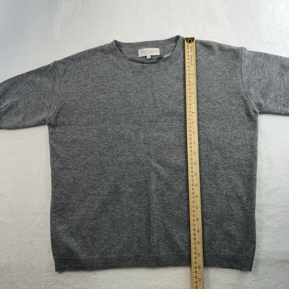 Bianco & Blu Sz M Sweater Wool Cashmere Silk Blend Short Sleeve Minimalist Italy - Picture 8 of 10
